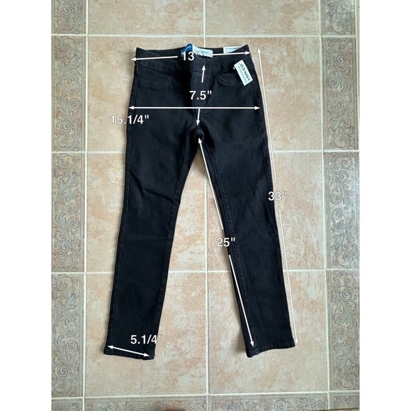 Old Navy Black Skinny Build in tough Adjustable Waist‎ Jegging Girl size L 10-12 - Picture 2 of 7
